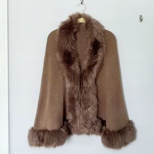 Chocolate Brown Faux Fur Lined Cape